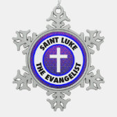 Saint Luke de Evangelist Tin Sneeuwvlok Ornament (Voorkant)