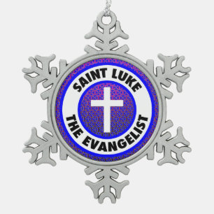 Saint Luke de Evangelist Tin Sneeuwvlok Ornament