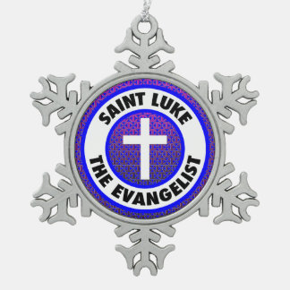 Saint Luke de Evangelist Tin Sneeuwvlok Ornament