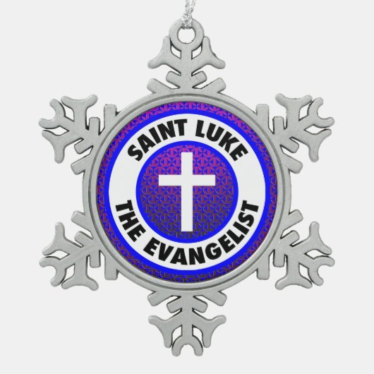 Saint Luke de Evangelist Tin Sneeuwvlok Ornament (Voorkant)