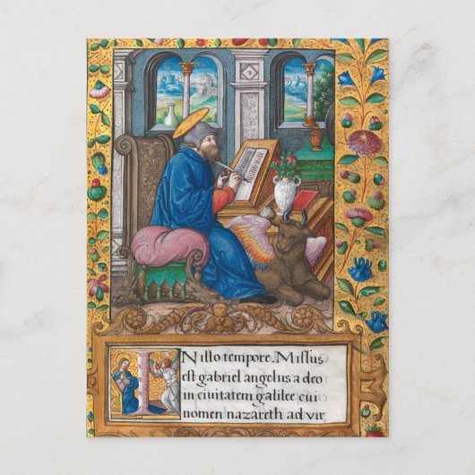 Saint Luke Evangelist Bijbel Middeleeuws Manuscrip Briefkaart (Voorkant)