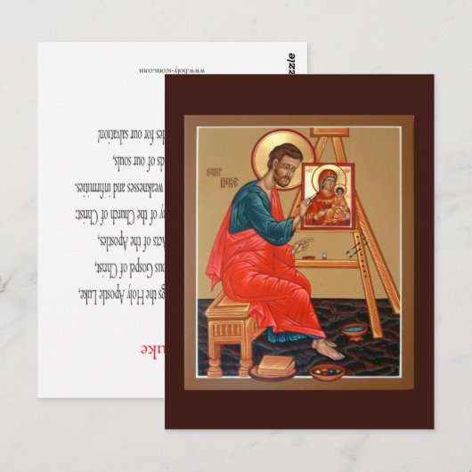 Saint Luke, Evangelist Prayer Card Briefkaart (Voorkant / Achterkant)