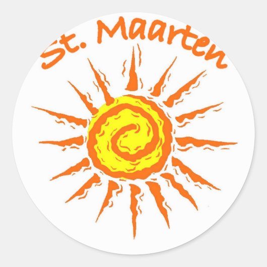 Saint Maarten Ronde Sticker (Voorkant)