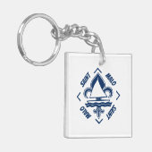 Saint Malo Britanny Frankrijk Zee Sailor Logo Sleutelhanger (Voorkant Links)