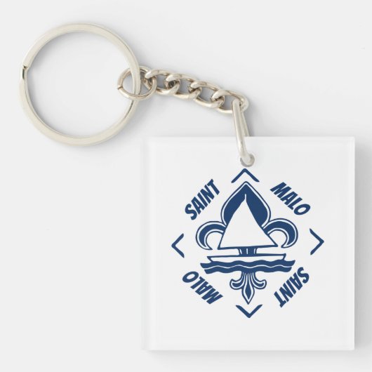 Saint Malo Britanny Frankrijk Zee Sailor Logo Sleutelhanger (Voorkant)