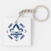 Saint Malo Britanny Frankrijk Zee Sailor Logo Sleutelhanger (Achterkant)