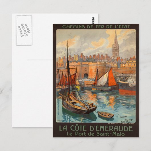 Saint Malo Frankrijk -  Frans reisbureau Briefkaart (Voorkant / Achterkant)