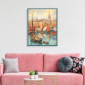 Saint Malo, Frankrijk, Vintage Reisposter Kunst Canvas Afdruk (Insitu (Woonkamer))