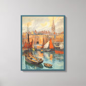 Saint Malo, Frankrijk, Vintage Reisposter Kunst Canvas Afdruk (Voorkant)