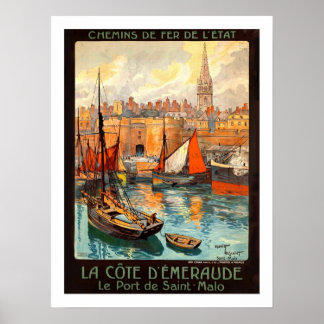 Saint Malo Vintage Revel Poster