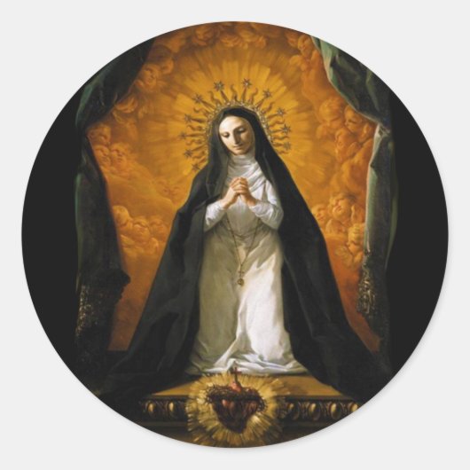 Saint Margaret Mary Alacoque Heart - Giaquinto Ronde Sticker (Voorkant)
