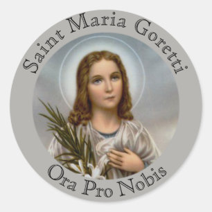 Saint Maria Goretti Lily Meisje Ronde Sticker