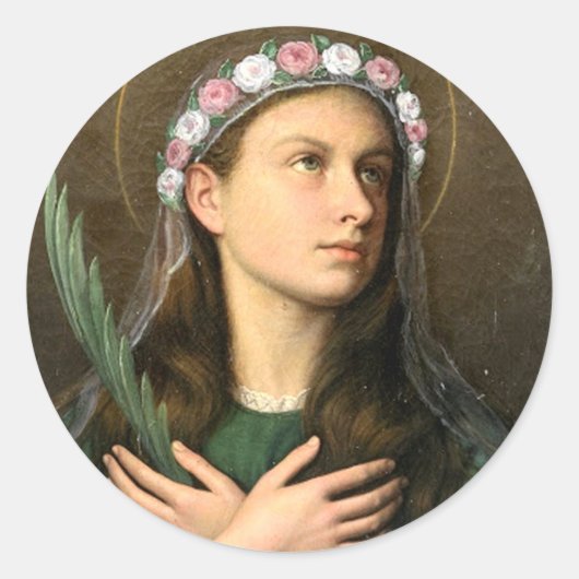 Saint Maria Goretti Ronde Sticker (Voorkant)