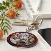 Saint Mark Glas in lood Sleutelhanger (Zijkant)