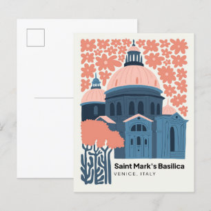 Saint Marks Basilica Venetië Italië reizen bloemen Briefkaart