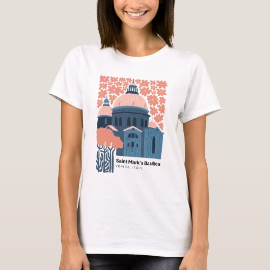 Saint Marks Basilica Venetië Italië reizen bloemen T-shirt (Voorkant)