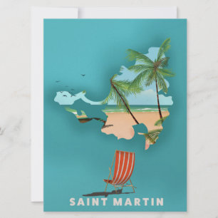 Saint Martin illustreerde kaart. Kaart