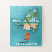 Saint Martin illustreerde kaart. Legpuzzel (Verticaal)