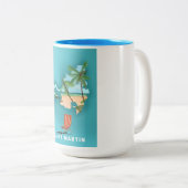 Saint Martin illustreerde kaart. Tweekleurige Koffiemok (Voorkant rechts)