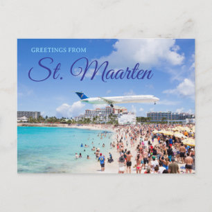 Saint Martin Maho Beach Reizen Briefkaart