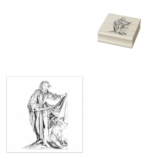 Saint Martin met een Beggar Rubber Stamp Rubberstempel (Gestempeld)