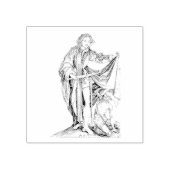 Saint Martin met een Beggar Rubber Stamp Rubberstempel (Afrduk)