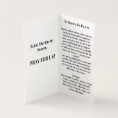 Saint Martin of Porres Prayer Card Kaart (Binnen)