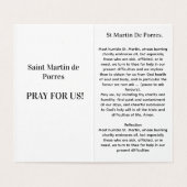 Saint Martin of Porres Prayer Card Kaart (Binnenkant ongevouwen)