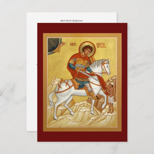 Saint Martin of Tours Prayer Kaart (Voorkant / Achterkant)