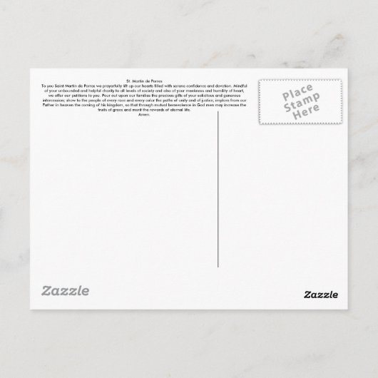 Saint Martin Prayer Briefkaart (Achterkant)