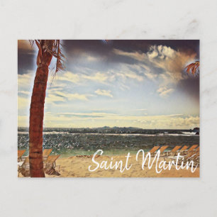Saint Martin ST. Maarten Waterverf Art Briefkaart