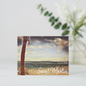 Saint Martin ST. Maarten Waterverf Art Briefkaart (Staand voorkant)