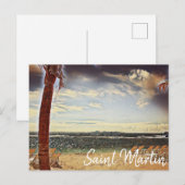 Saint Martin ST. Maarten Waterverf Art Briefkaart (Voorkant / Achterkant)