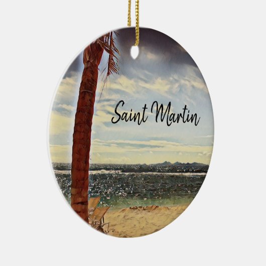 Saint Martin ST. Maarten Waterverf Art Keramisch Ornament (Rechts)