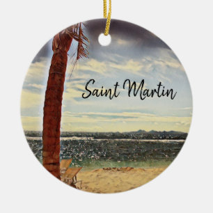 Saint Martin ST. Maarten Waterverf Art Keramisch Ornament