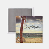 Saint Martin ST. Maarten Waterverf Art Magneet (Voorkant / Achterkant)