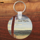 Saint Martin ST. Maarten Waterverf Art Sleutelhanger (Voorkant)