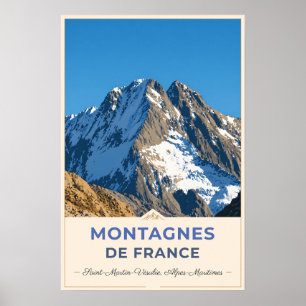 Saint-Martin-Vésubie, Frankrijk – Besneeuwde Toppe Poster