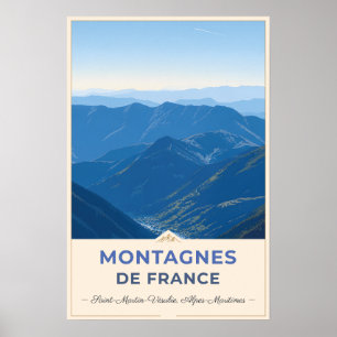 Saint-Martin-Vésubie, Frankrijk – Panoramisch uitz Poster