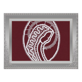 Saint Mary Elegant Silver Border lijst, aangepast Foto Afdruk