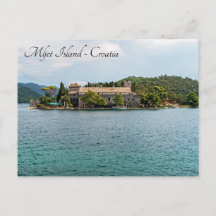 Saint Mary klooster op het eiland Mljet - Kroatië Briefkaart