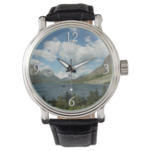 Saint Mary Lake II in Glacier National Park Horloge