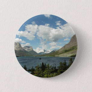 Saint Mary Lake II in Glacier National Park Ronde Button 5,7 Cm