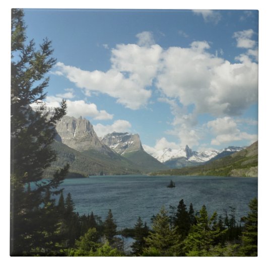 Saint Mary Lake II in het Nationaal Park Glacier Tegeltje (Voorkant)
