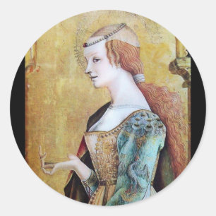 SAINT MARY MAGDALENE 2 Gold, Red Ronde Sticker
