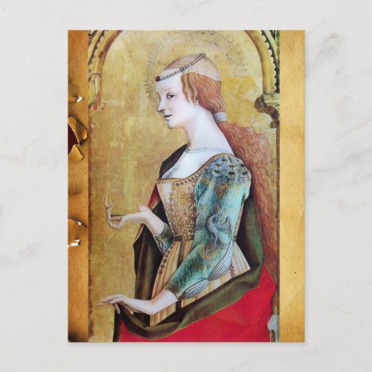 SAINT MARY MAGDALENE 2 Rood, goud, perkament Briefkaart (Voorkant)