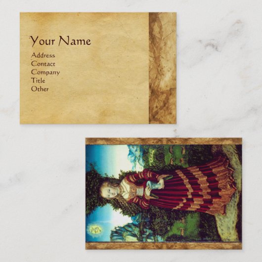 SAINT MARY MAGDALENE, Antiek perkament Visitekaartje (Voorkant / Achterkant)