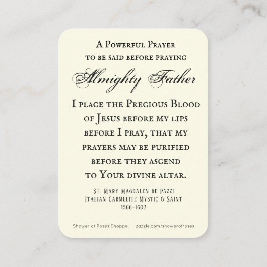 Saint Mary Magdalene De Pazzi Katholieke Heilige P Plaatskaartje (Achterkant)