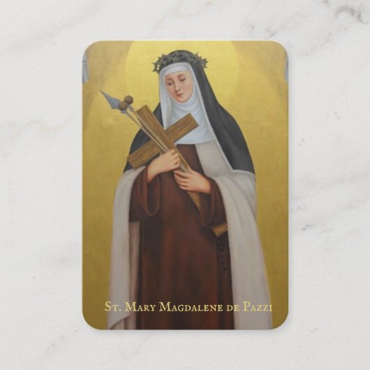 Saint Mary Magdalene De Pazzi Katholieke Heilige P Plaatskaartje (Voorkant)