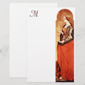 SAINT MARY MAGDALENE MONOGRAM Goud, Rood, Wit Briefpapier (Voorkant / Achterkant)